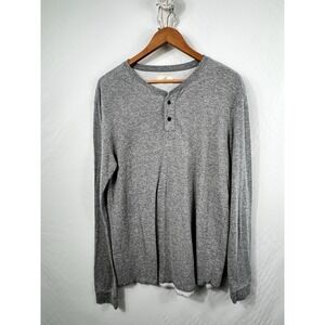 Marine Layer Gray Henley‎ Cotton Blend 2 Button Size Medium